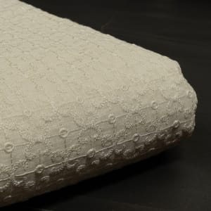 Dyeable Cotton Kota Checks Embroidered Fabric