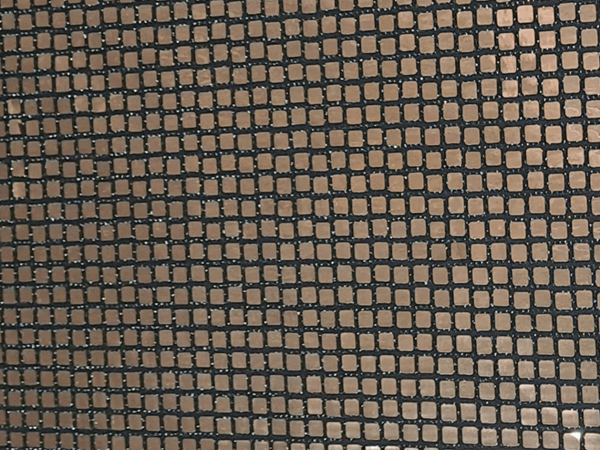 Brown Square Disco Foil Polyester Fabric