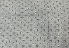 Printed Cotton Cambric Grey White Flowers