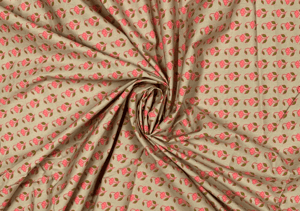 Cotton Cambric Beige Floral Print