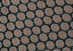 Printed Cotton Cambric Black Multicolor Flowers
