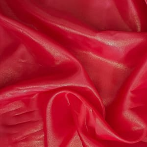 Red Color Shimmer Organza Fabric