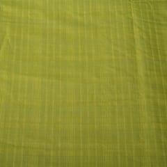 Green Color Cotton Dobby Self Check Fabric (2Meter Piece)