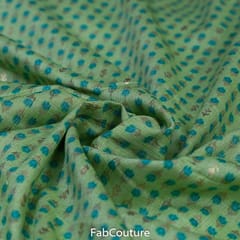 Green Color Rayon Foil Printed Fabric (1.40Meter Piece)