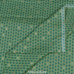 Green Color Rayon Foil Printed Fabric (1.40Meter Piece)