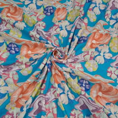 Multi Color Cotton Linen Printed Fabric