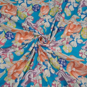 Multi Color Cotton Linen Printed Fabric