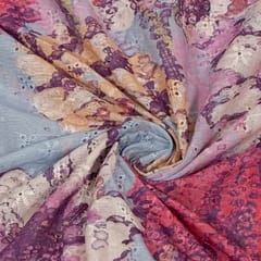 Multi Color Cotton Chikan Printed Fabric