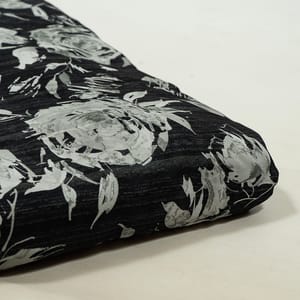 Black Color Viscose Natural Crepe Printed Fabric