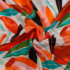 Multi Color Viscose Natural Crepe Printed Fabric