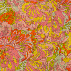 Multi Color Muslin Digital Printed Fabric