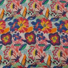 Multi Color Linen Digital Printed Fabric