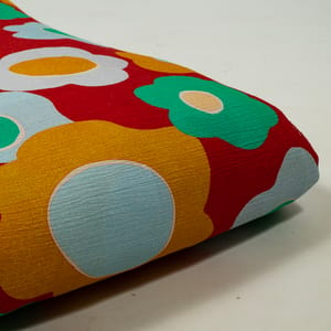 Multi Color Cotton Crepe Digital Printed Fabric