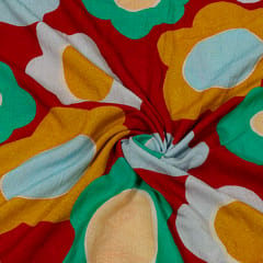 Multi Color Cotton Crepe Digital Printed Fabric
