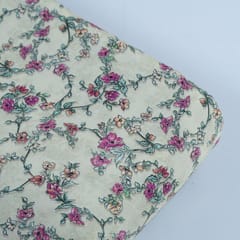 Lemon Color Glace Cotton Digital Printed Fabric