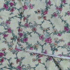 Lemon Color Glace Cotton Digital Printed Fabric