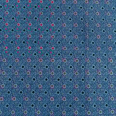 Blue Color Kantha Dobbi Ajarakh Printed Fabric(2.25 Meter Piece)