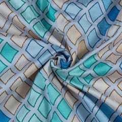 Multi Colour Raw Silk Digital Printed Fabric