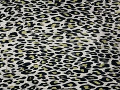 Printed Satin White Black Leopard Print