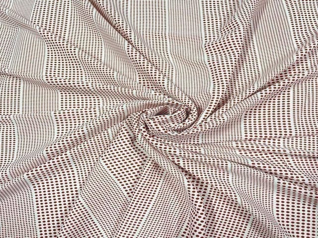 Printed Crepe Red White Dots