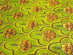 Printed Georgette Lime Green Yellow Floral