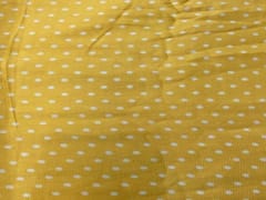 Printed Cotton Mul Satin Yellow White Dots