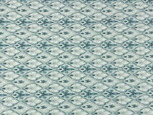 Denim Lycra Sea Green Floral