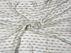 Dyeable Cotton Zari White Geometric