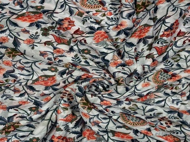 Georgette Light Grey Floral