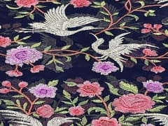 Embroidered Georgette Navy Blue MultiColour Floral