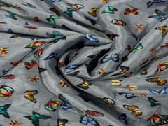 Chiffon Grey Multicolor Butterflies