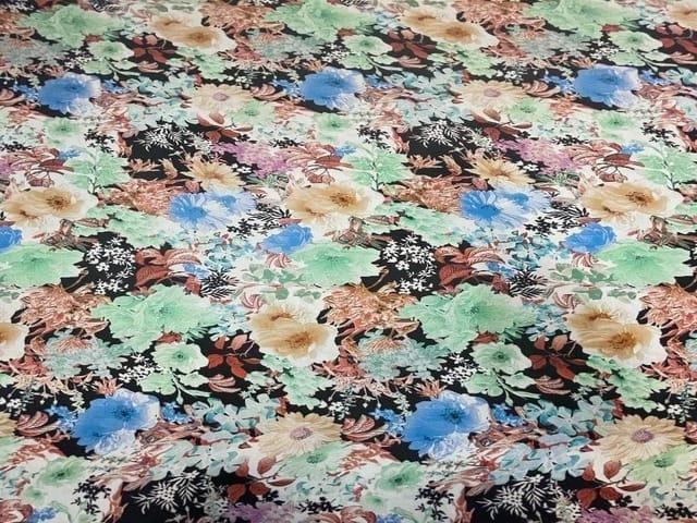 Printed Chiffon Multicolor Flowers