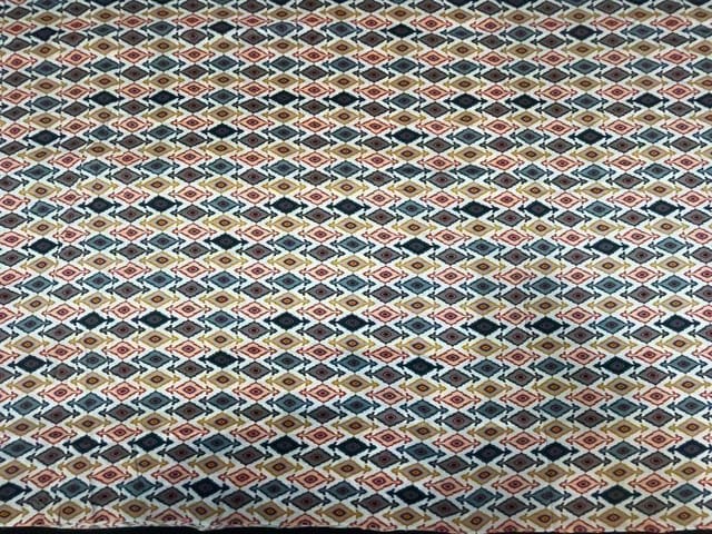 Pure Dupion Silk Multicolor Geometric