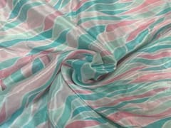 Chiffon Blue Pink Abstract