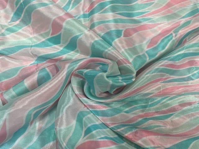 Chiffon Blue Pink Abstract