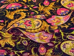 Georgette Black Multicolor Paisleys