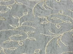 Dyeable Embroidered Chiffon White Light Golden Floral