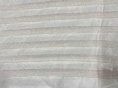 Dyeable Embroidered Chiffon White Golden Stripes