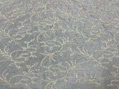 Dyeable Embroidered Chiffon White Light Golden Floral