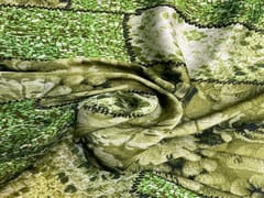 Printed Imported Satin Green Floral Abstract
