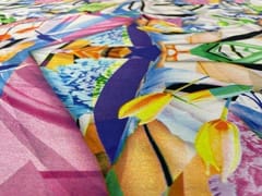 Printed Imported Satin Multicolor Abstract 1