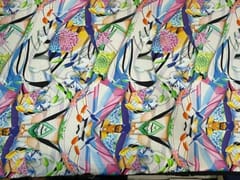 Printed Imported Satin Multicolor Abstract 1