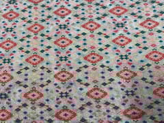 Dyeable Pure Chanderi Self Zari Peach Green Floral