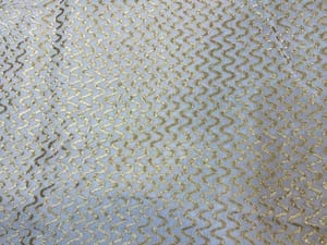 Dyeable Pure Chanderi Zari White Golden Wavy Stripes