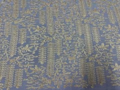 Dyeable Embroidered Georgette White Golden Abstract 1