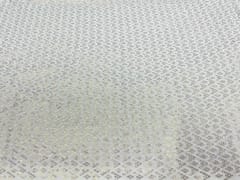 Dyeable Embroidered Georgette White Golden Geometric Sequins Work