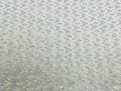 Dyeable Embroidered Georgette White Golden Geometric Sequins Work