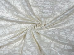 Dyeable Pure Chanderi Self White Floral