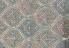 Embroidered Dupion Silk Yellow Floral