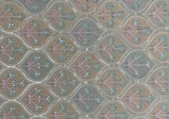 Embroidered Dupion Silk Yellow Floral